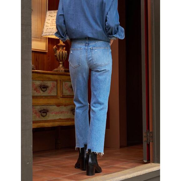 Frank & Eileen Monaghan Mom Jean Size 27 High Rise 1997 Wash Distressed Knee - Picture 2 of 13